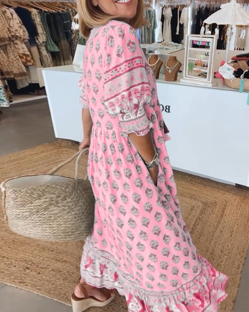 Maya | Vestido floral con cuello en V 