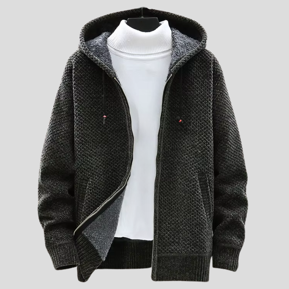 Sudadera con capucha de punto nórdico