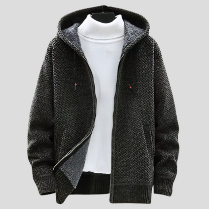 Sudadera con capucha de punto nórdico