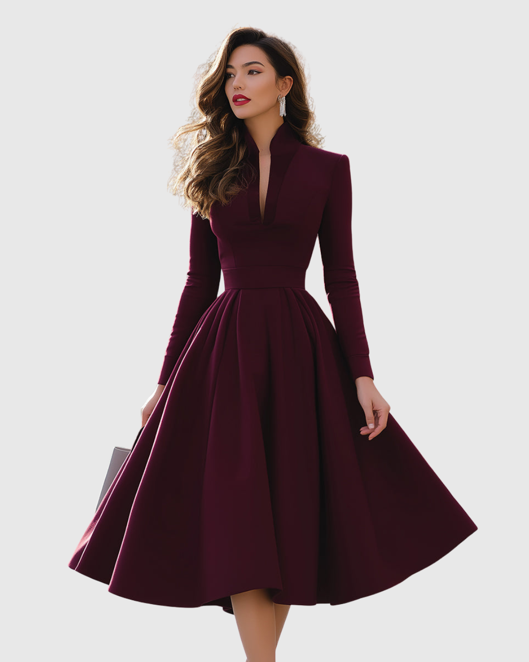 Aveina | Vestido midi con cuello en V