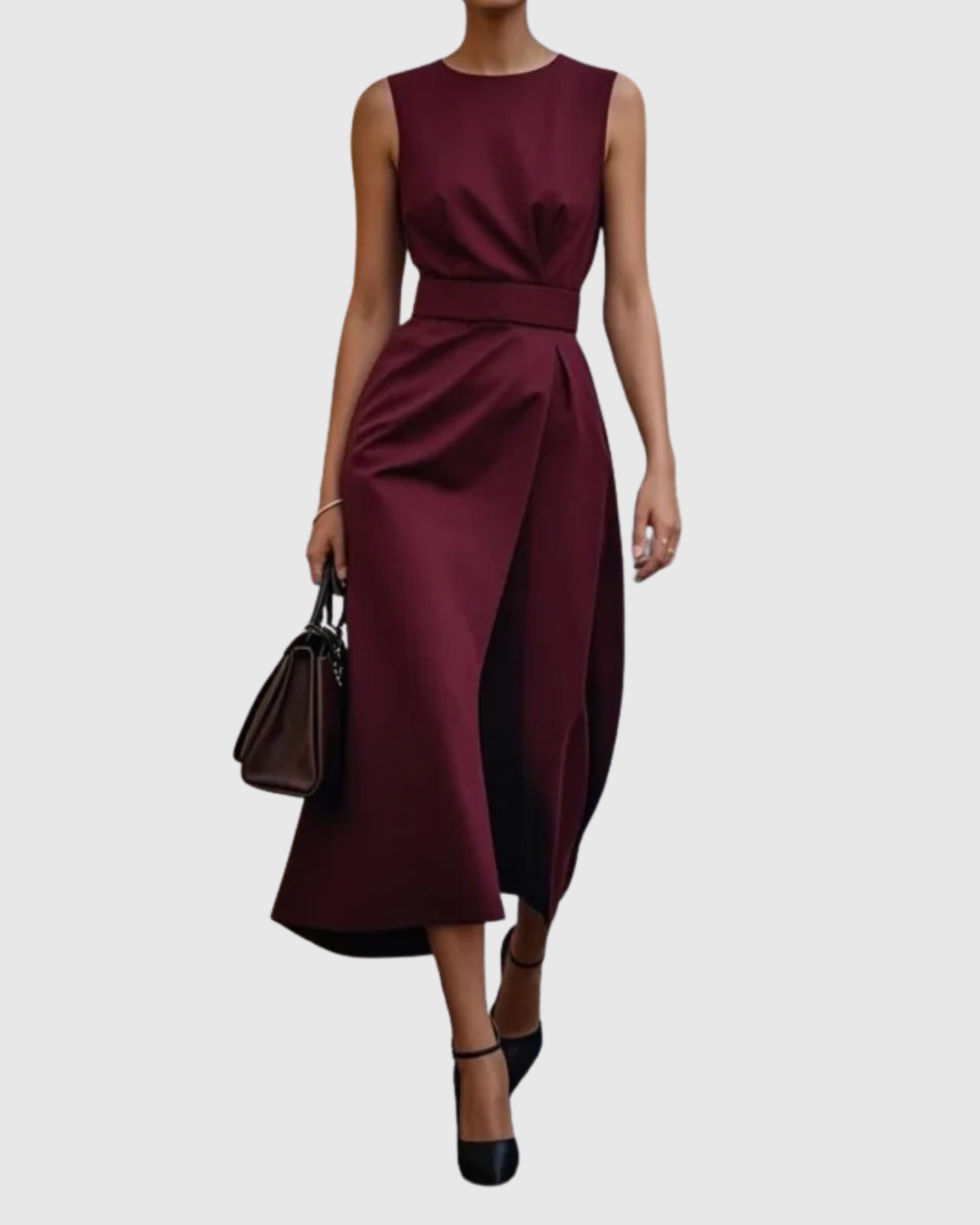 Claron | Elegante vestido de cuello redondo 