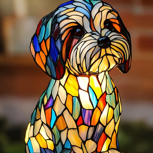 Papouille | Lámpara Magisk de perro en vidrio coloreado