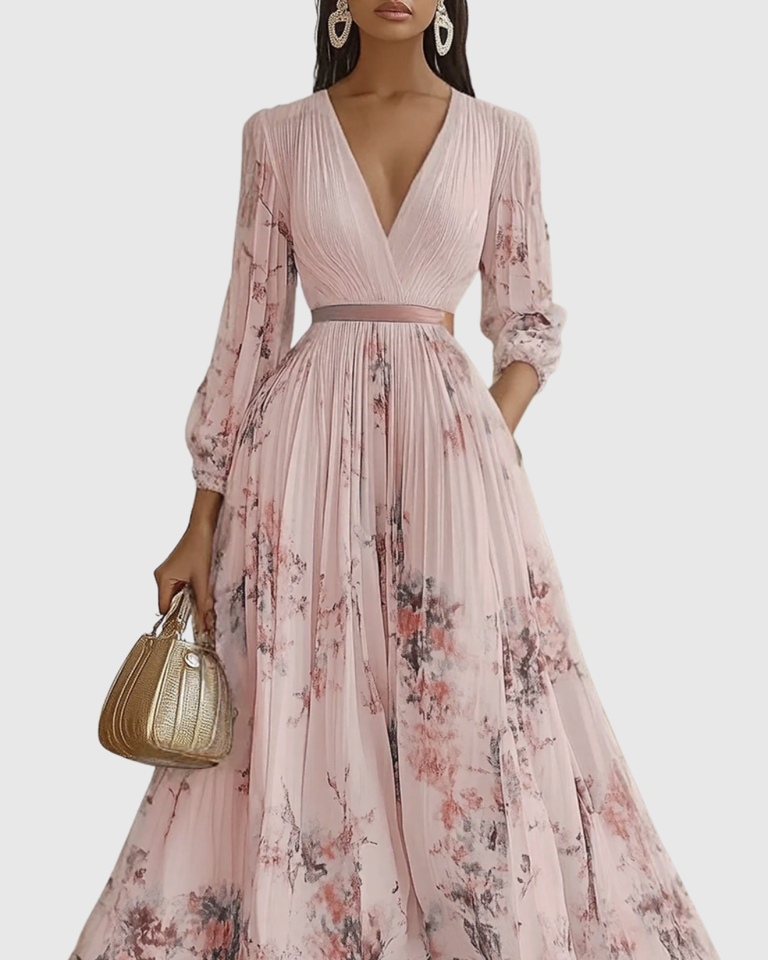 Roella | Elegante vestido largo plisado
