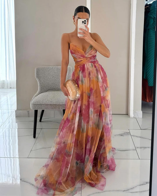 Frostine™ | Vestido largo floral y romántico