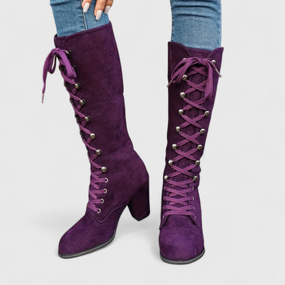 Mari | Botas altas de terciopelo elegante