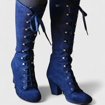 Mari | Botas altas de terciopelo elegante