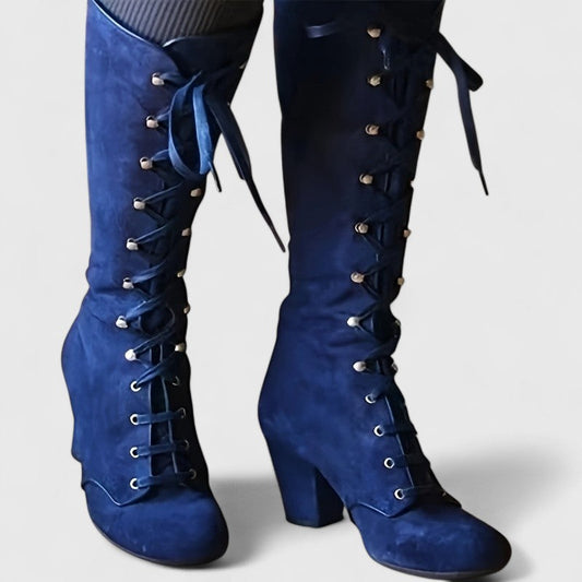 Mari | Botas altas de terciopelo elegante