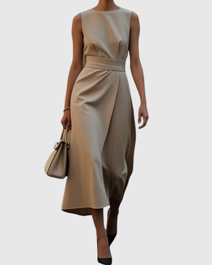 Claron | Elegante vestido de cuello redondo 