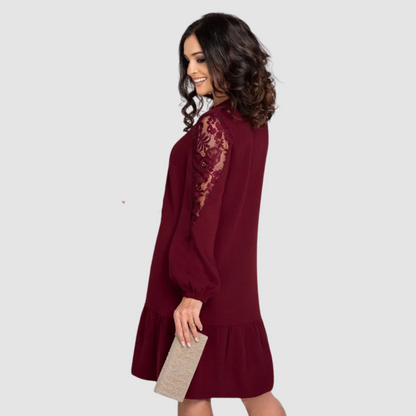 Lowqui | Vestido midi con mangas de encaje 