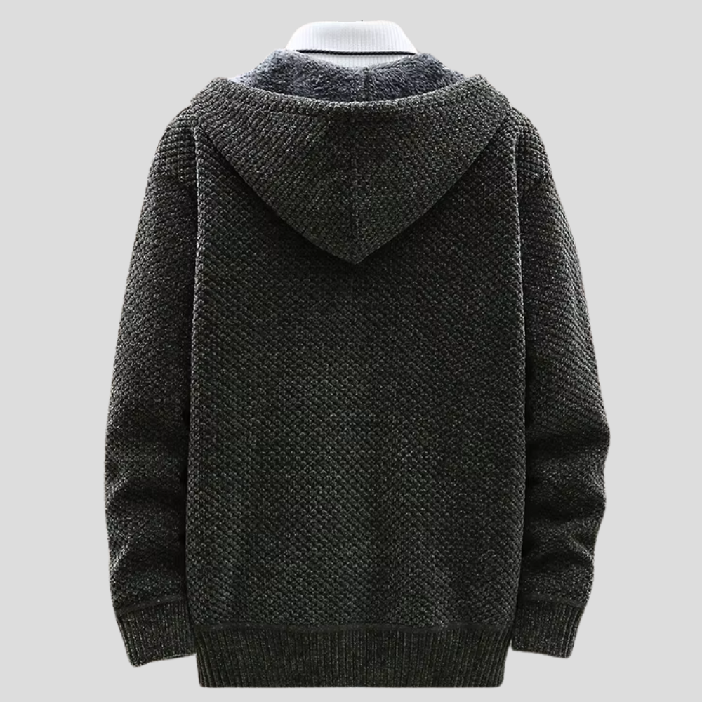 Sudadera con capucha de punto nórdico