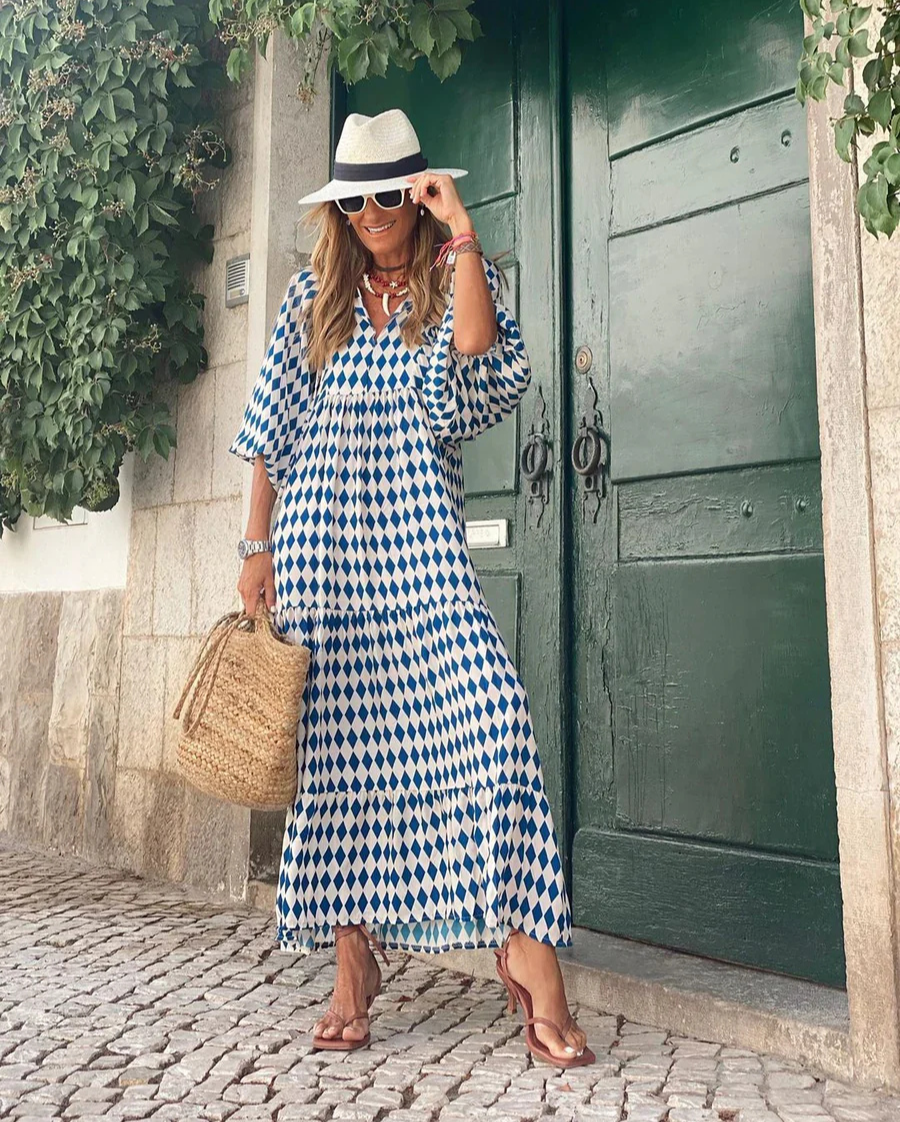 Ely | Vestido largo bohemio de algodón