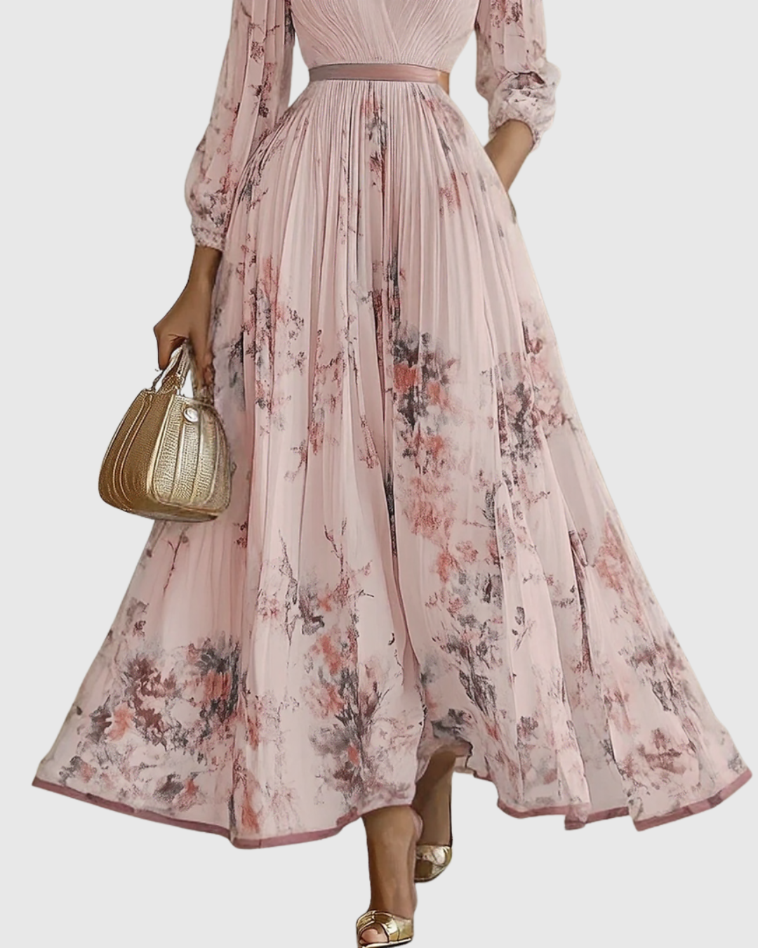 Roella | Elegante vestido largo plisado