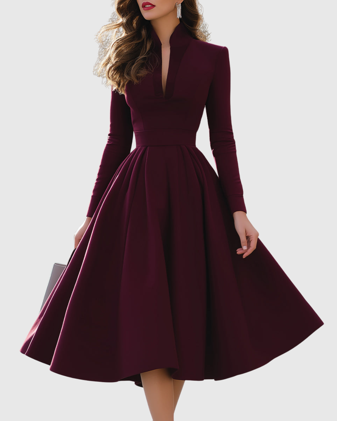 Aveina | Vestido midi con cuello en V