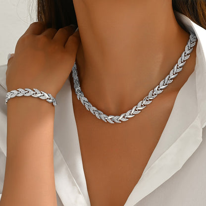 Elegante conjunto de cola de pez con diamantes de imitación