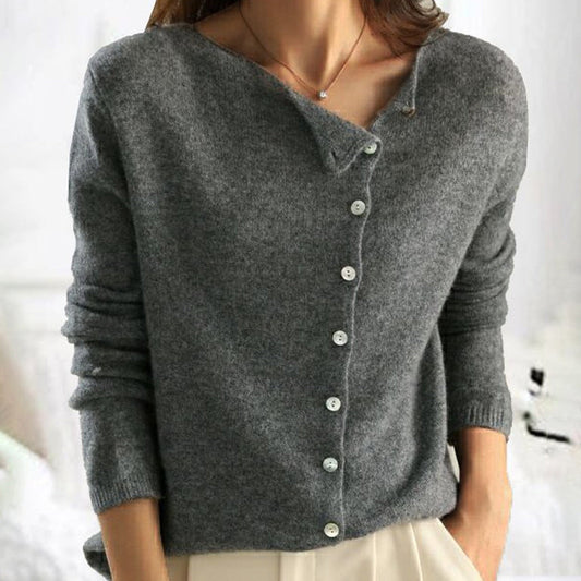 Elin™ - Top de punto relajado y acogedor con botones 