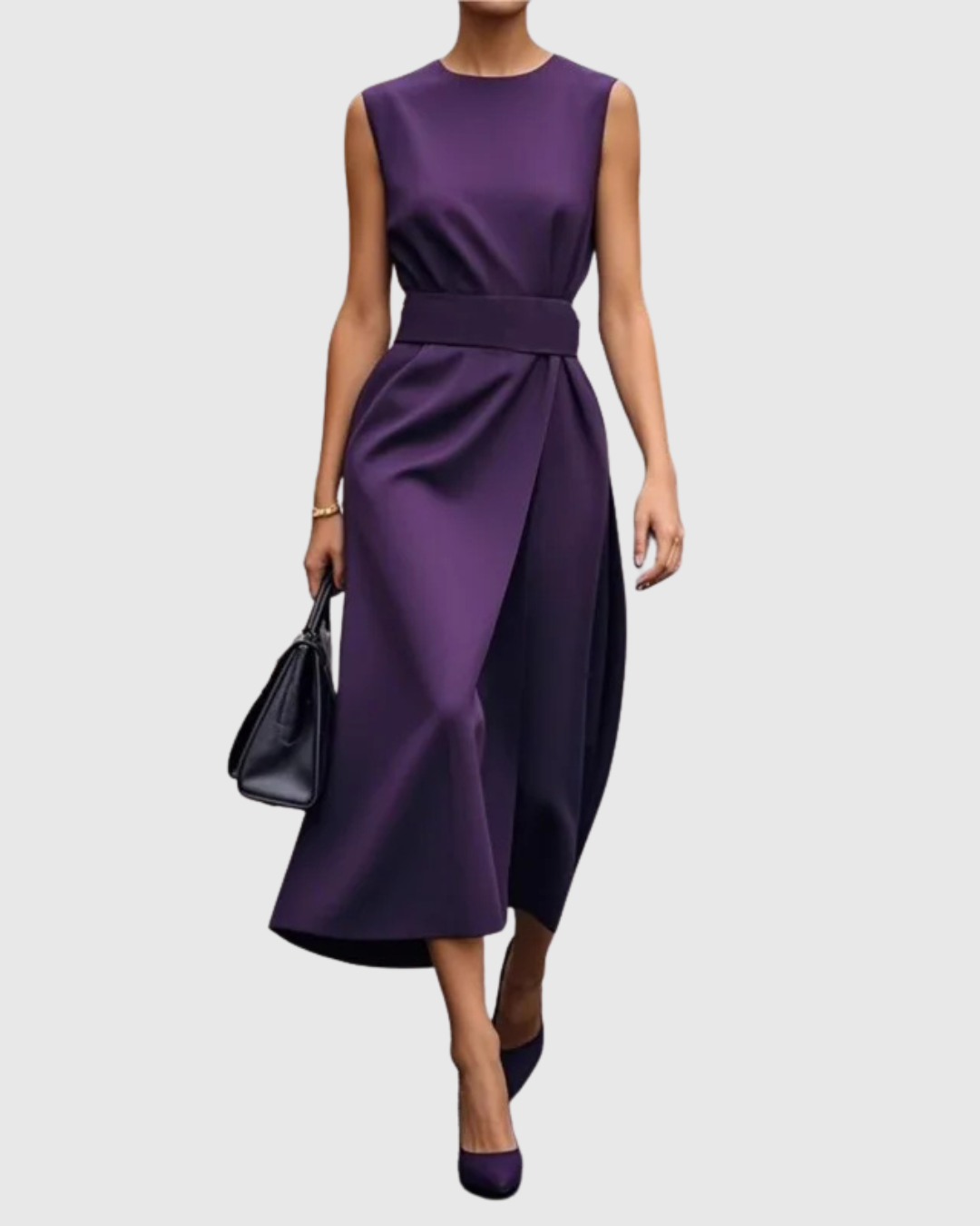 Claron | Elegante vestido de cuello redondo 