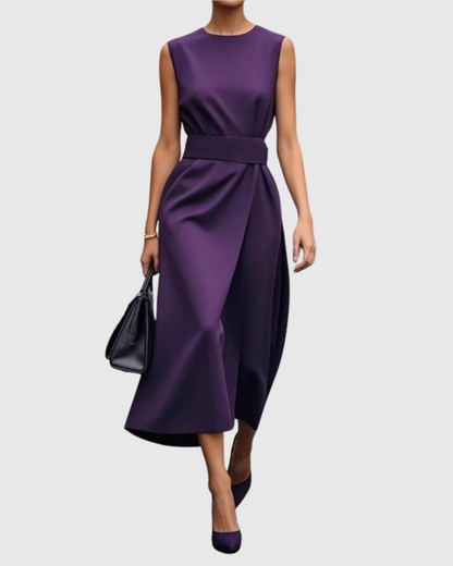 Claron | Elegante vestido de cuello redondo 