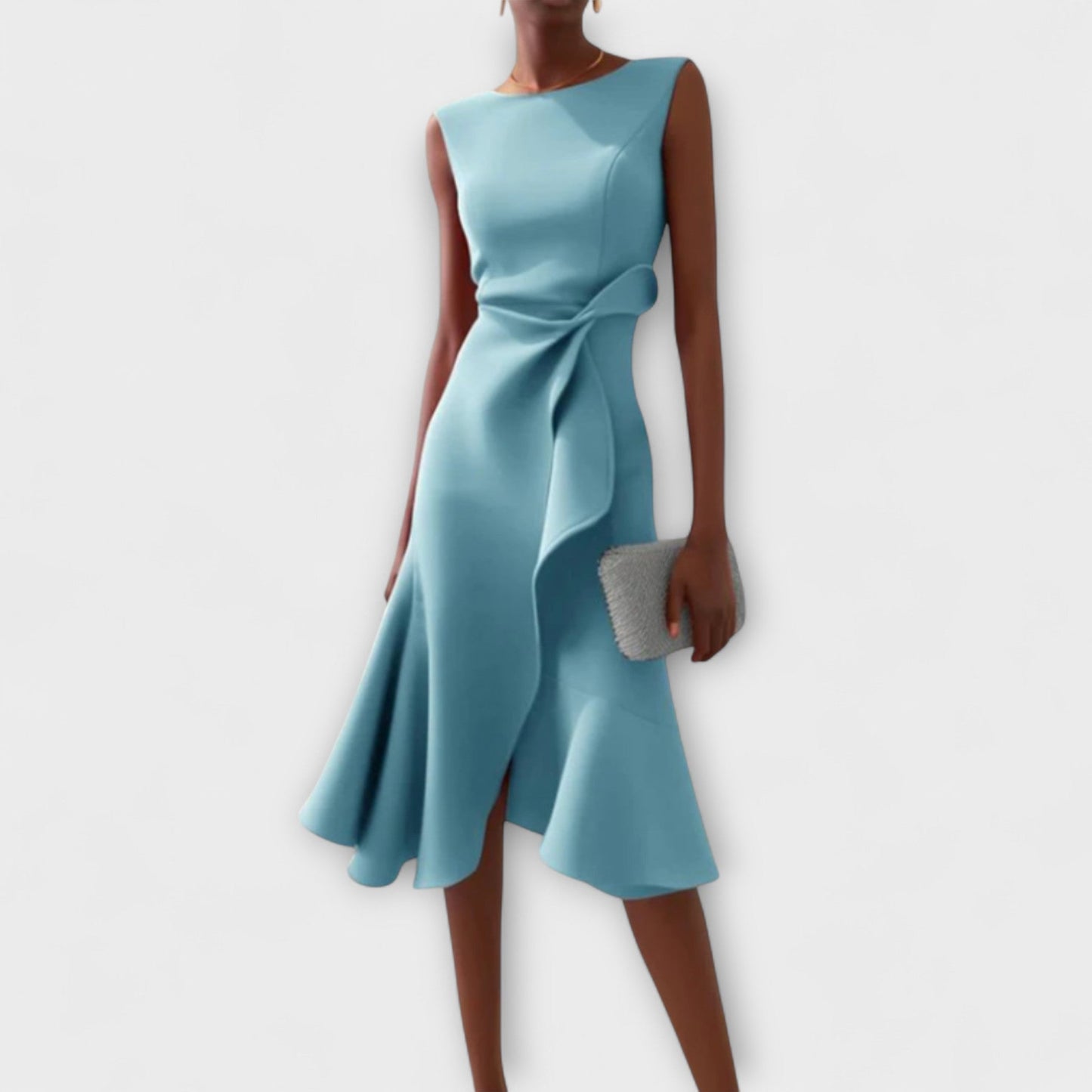 Juliette – Vestido midi drapeado asimétrico