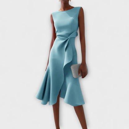 Juliette – Vestido midi drapeado asimétrico