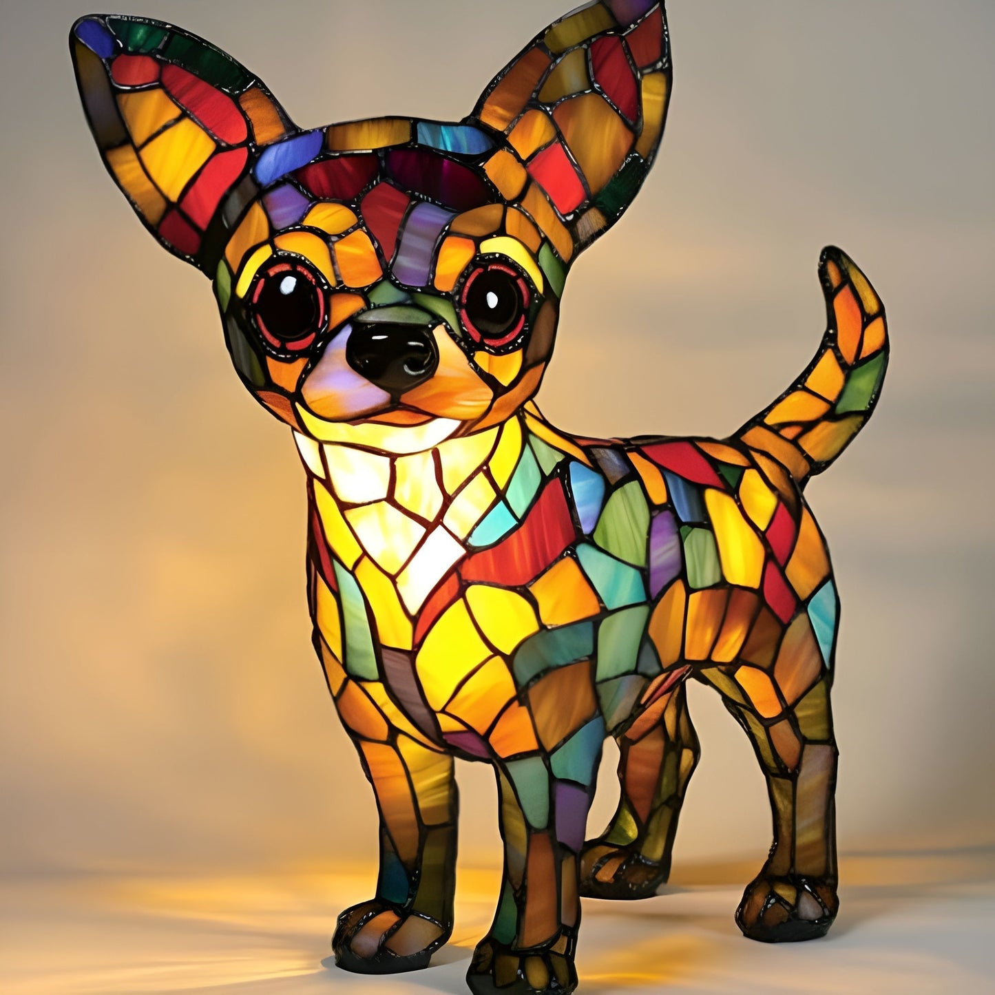 Choupette | Lámpara mágica de perro en vidrio coloreado