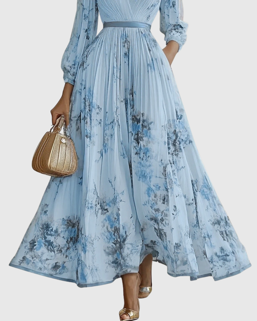 Roella | Elegante vestido largo plisado