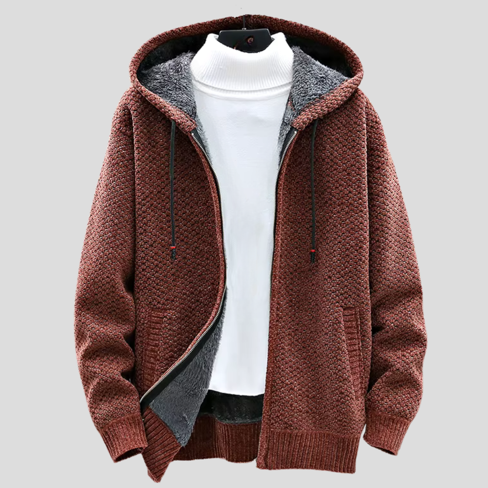 Sudadera con capucha de punto nórdico