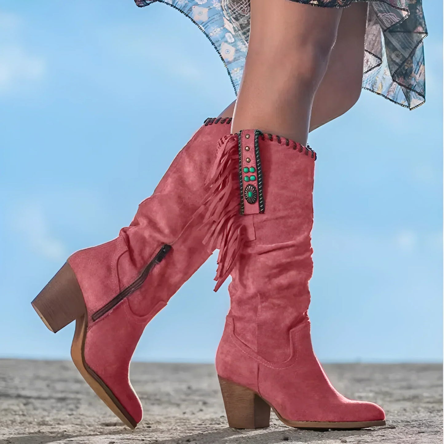 DesertTrail™ - Bota vaquera con flecos