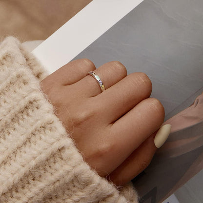 Anillo de plata de ley con diseño de huella de pata