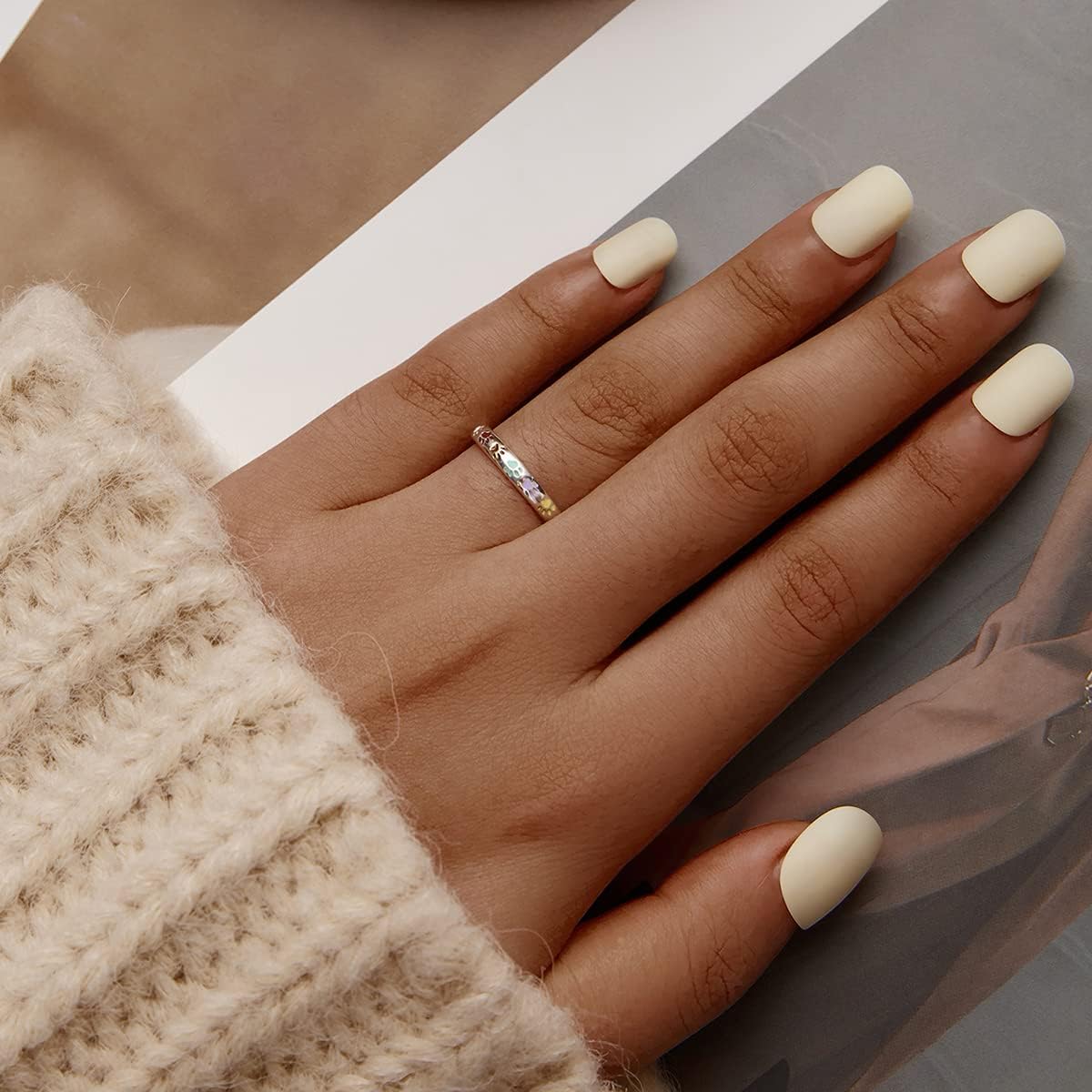 Anillo de plata de ley con diseño de huella de pata