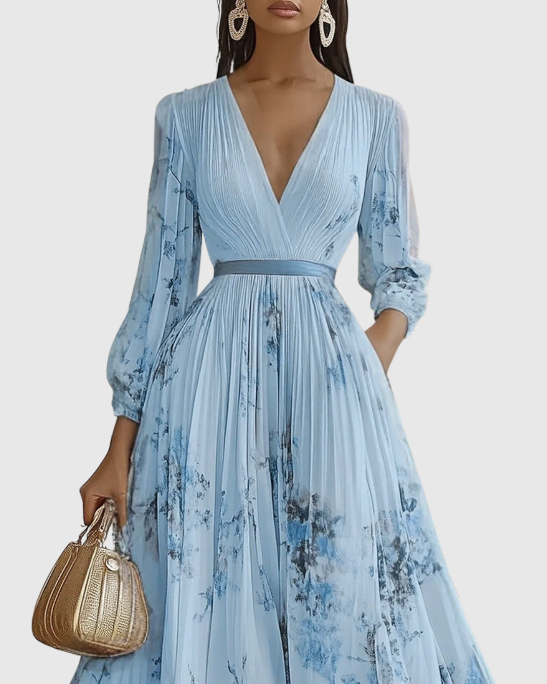 Roella | Elegante vestido largo plisado