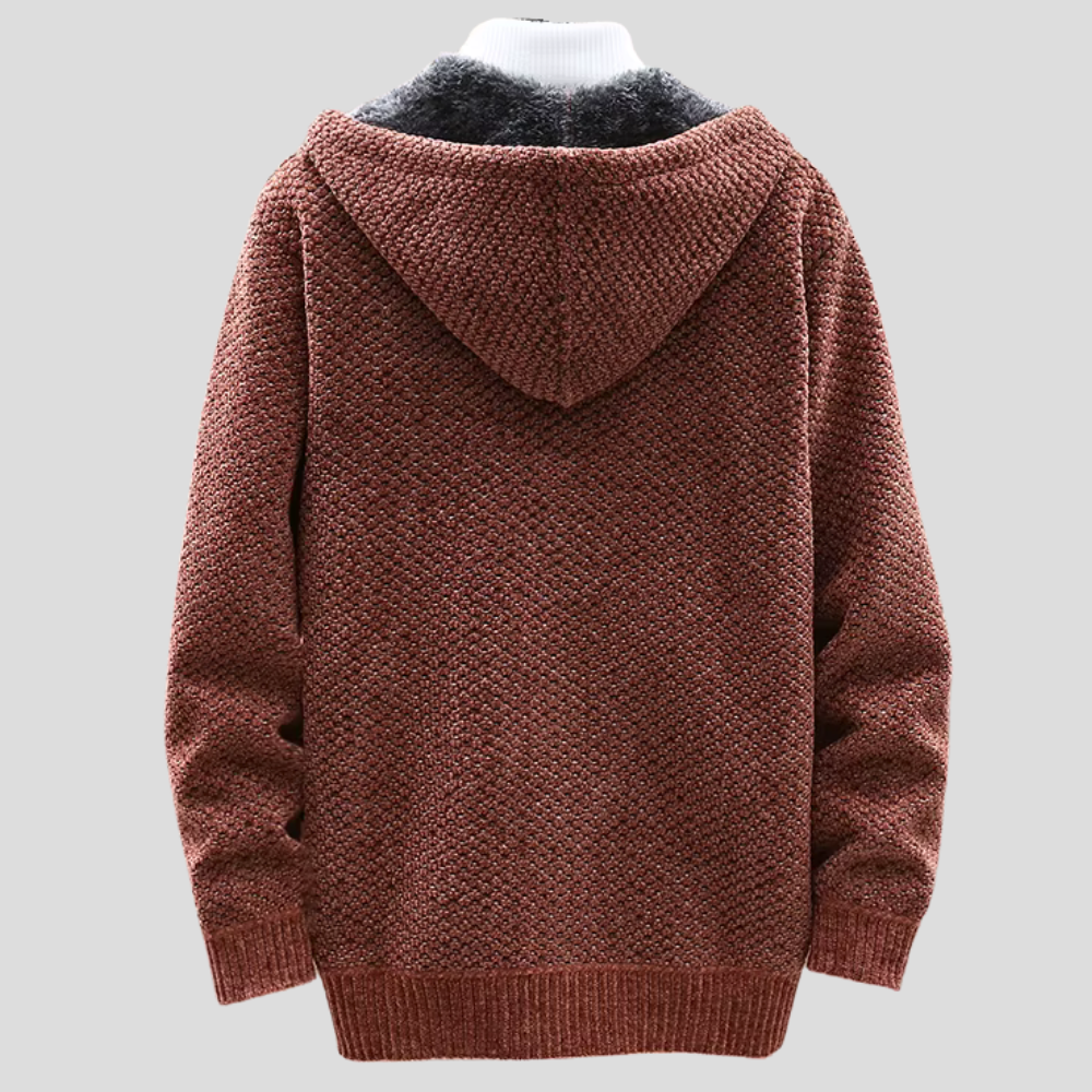 Sudadera con capucha de punto nórdico