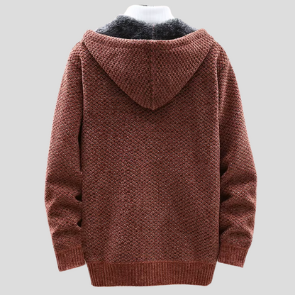 Sudadera con capucha de punto nórdico