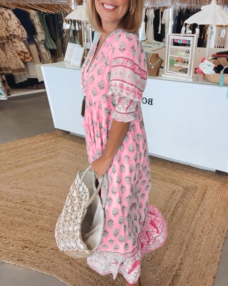 Maya | Vestido floral con cuello en V 