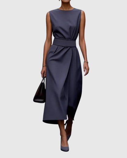 Claron | Elegante vestido de cuello redondo 
