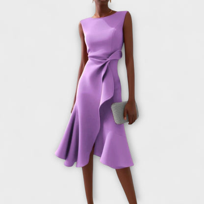 Juliette – Vestido midi drapeado asimétrico