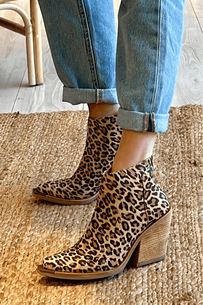 Candice™ | Botines con estampado de leopardo