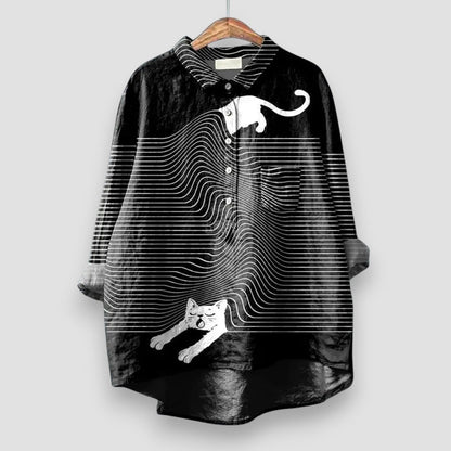 Rosa | Camisa elegante para mujer con estampado artístico