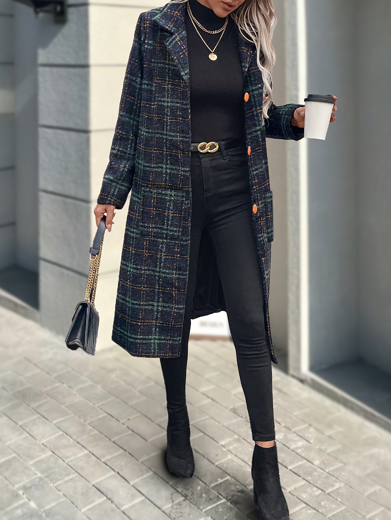 Mavery – Elegante abrigo a cuadros