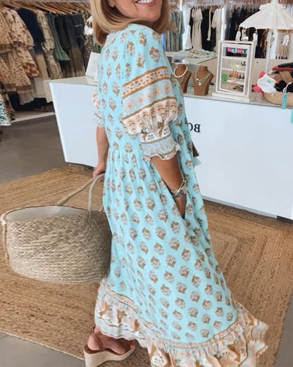 Maya | Vestido floral con cuello en V 