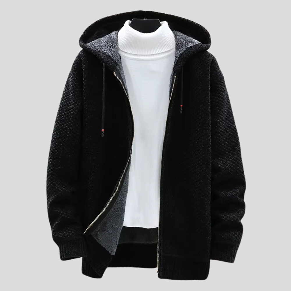 Sudadera con capucha de punto nórdico