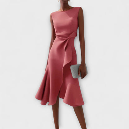 Juliette – Vestido midi drapeado asimétrico