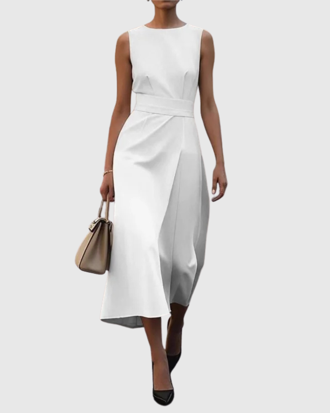 Claron | Elegante vestido de cuello redondo 