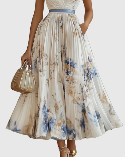 Roella | Elegante vestido largo plisado