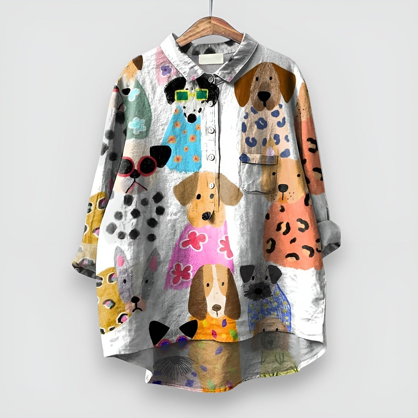 Rosa | Camisa elegante para mujer con estampado artístico