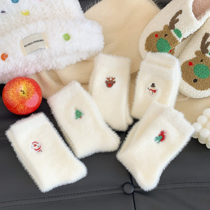 Peludo navideño, paquete de 5, blanco