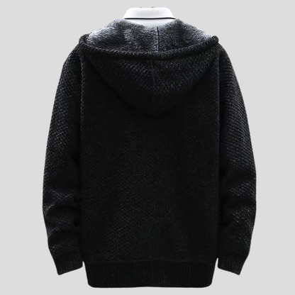 Sudadera con capucha de punto nórdico