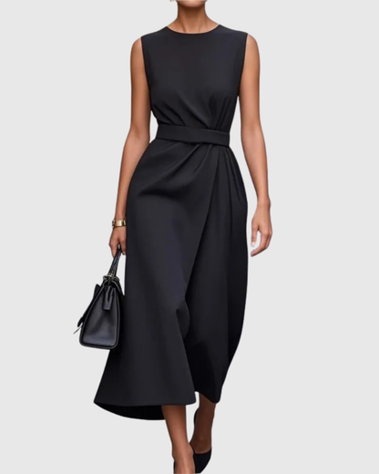 Claron | Elegante vestido de cuello redondo 