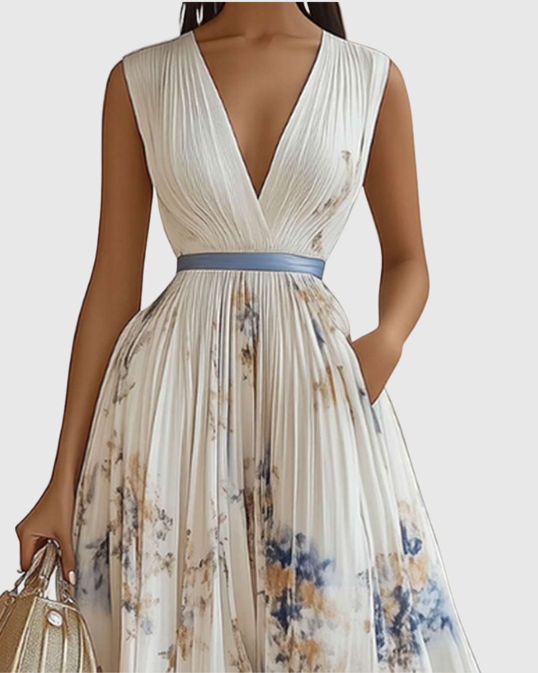 Roella | Elegante vestido largo plisado