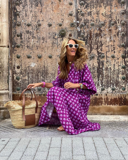 Ely | Vestido largo bohemio de algodón