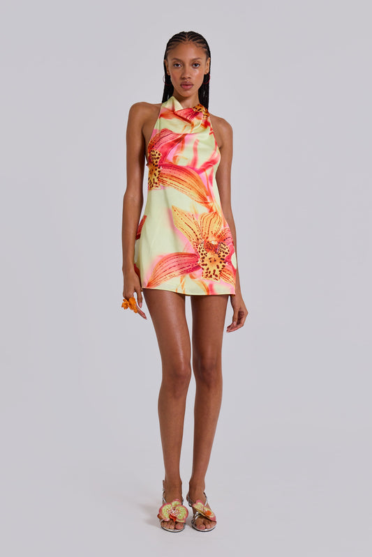 Lana™ | Minivestido halter tropical 
